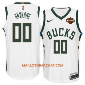 Maillot NBA Milwaukee Bucks Personnalisable Nike 2017-18 Blanc Swingman - Homme